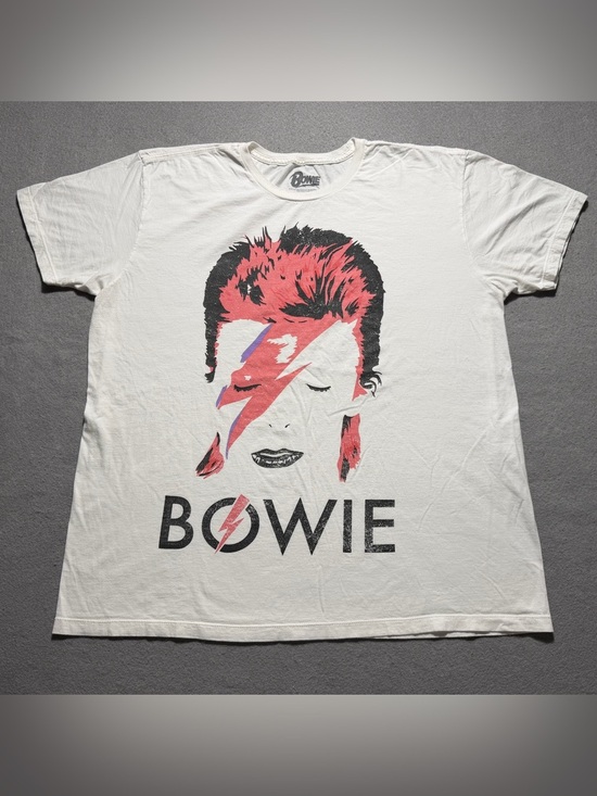 Bowie Other - David Bowie Aladdin Sane Graphic Band T Shirt Mens 2XL White Rock Tee